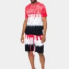 Colorblock Tie Dye Cotton Shirt Shorts Set -Victorious 0000 JS56 TS7416 RDB 1