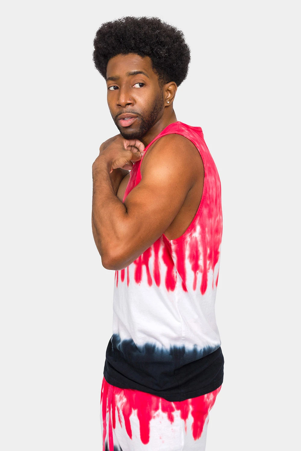 Colorblock Tie Dye Cotton Tank Top 4 Colorblock Tie Dye Cotton Tank Top - Image 2