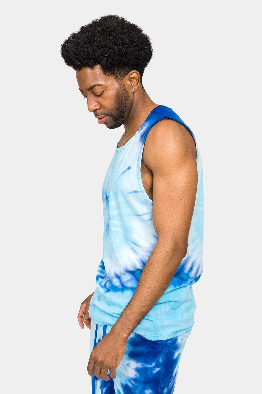 Pastel Contrast Swirl Tie Dye Cotton Tank Top 4 Pastel Contrast Swirl Tie Dye Cotton Tank Top - Image 2