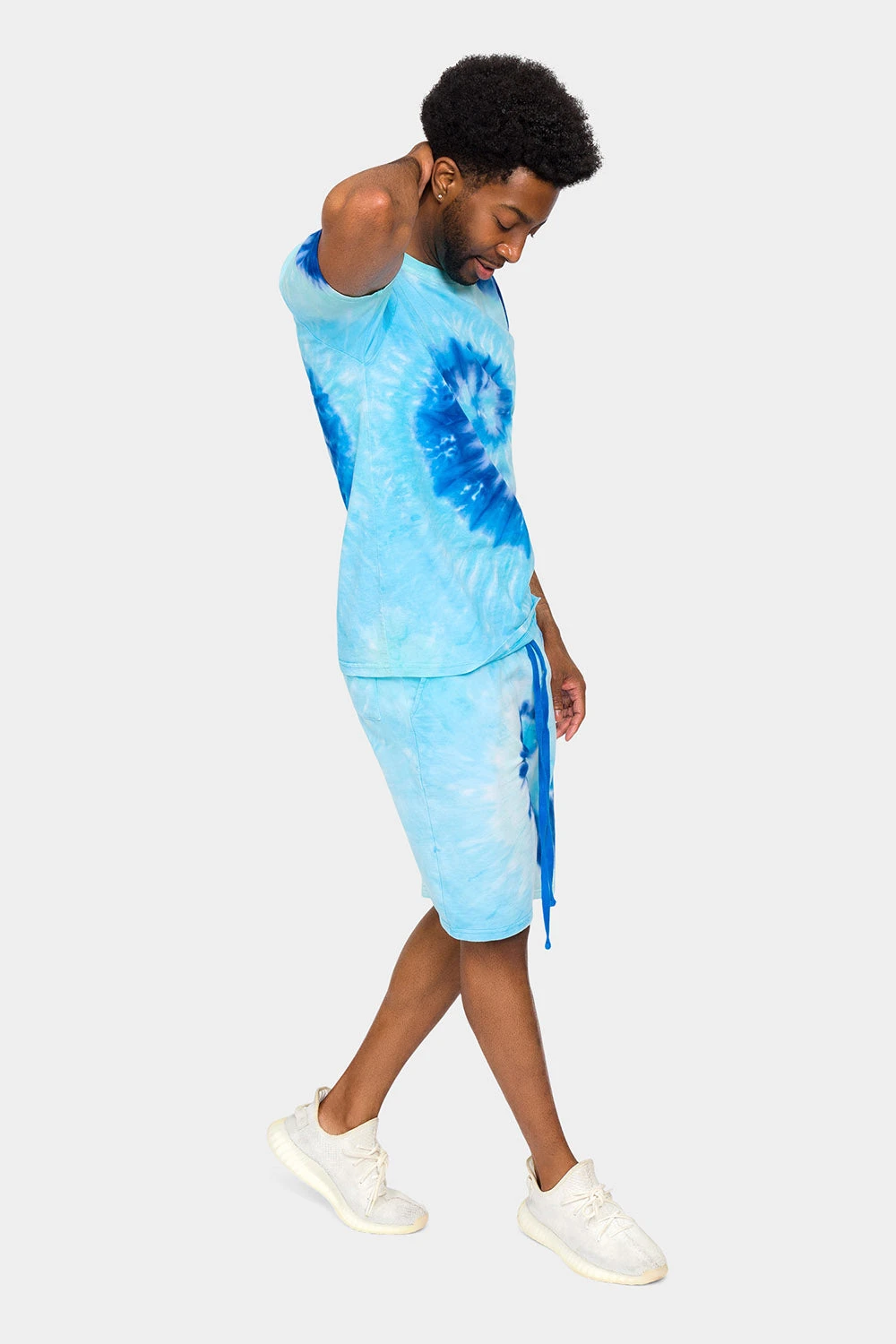 Pastel Contrast Swirl Tie Dye Cotton Shirt Shorts Set 6 Pastel Contrast Swirl Tie Dye Cotton Shirt Shorts Set - Image 4