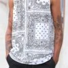 Men's Horizontal Solid Color Bandana Tank Top 2 Men's Horizontal Solid Color Bandana Tank Top -Victorious 0003s 0000 TT106 WHITE 1
