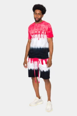 Colorblock Tie Dye Cotton Shorts -Victorious 0004 JS56 RDB 5