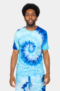 Pastel Contrast Swirl Tie Dye Cotton Shirt Shorts Set 18 Pastel Contrast Swirl Tie Dye Cotton Shirt Shorts Set -Victorious 0004 JS58 TS7418 BLU 5