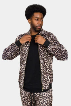 Leopard Velvet Velour Track Suit -Victorious 0004 ST862 BRN 5