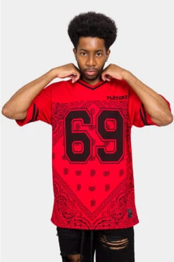 Bandana Paisley 69 Football Jersey -Victorious 0005 FJ69 RED 1
