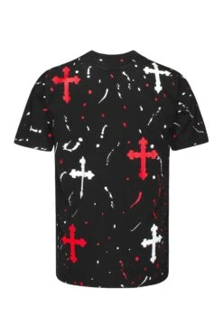 Men's Paint Splatter Faith Rhinestone Graphic T-Shirt 25 Men's Paint Splatter Faith Rhinestone Graphic T-Shirt -Victorious 0005 TS7495 BLK 2