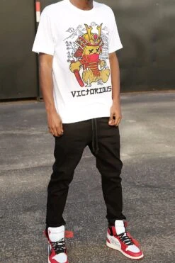 Men's Samurai Bear Graphic T-Shirt 19 Men's Samurai Bear Graphic T-Shirt -Victorious 0006 TS7516 WHT 3