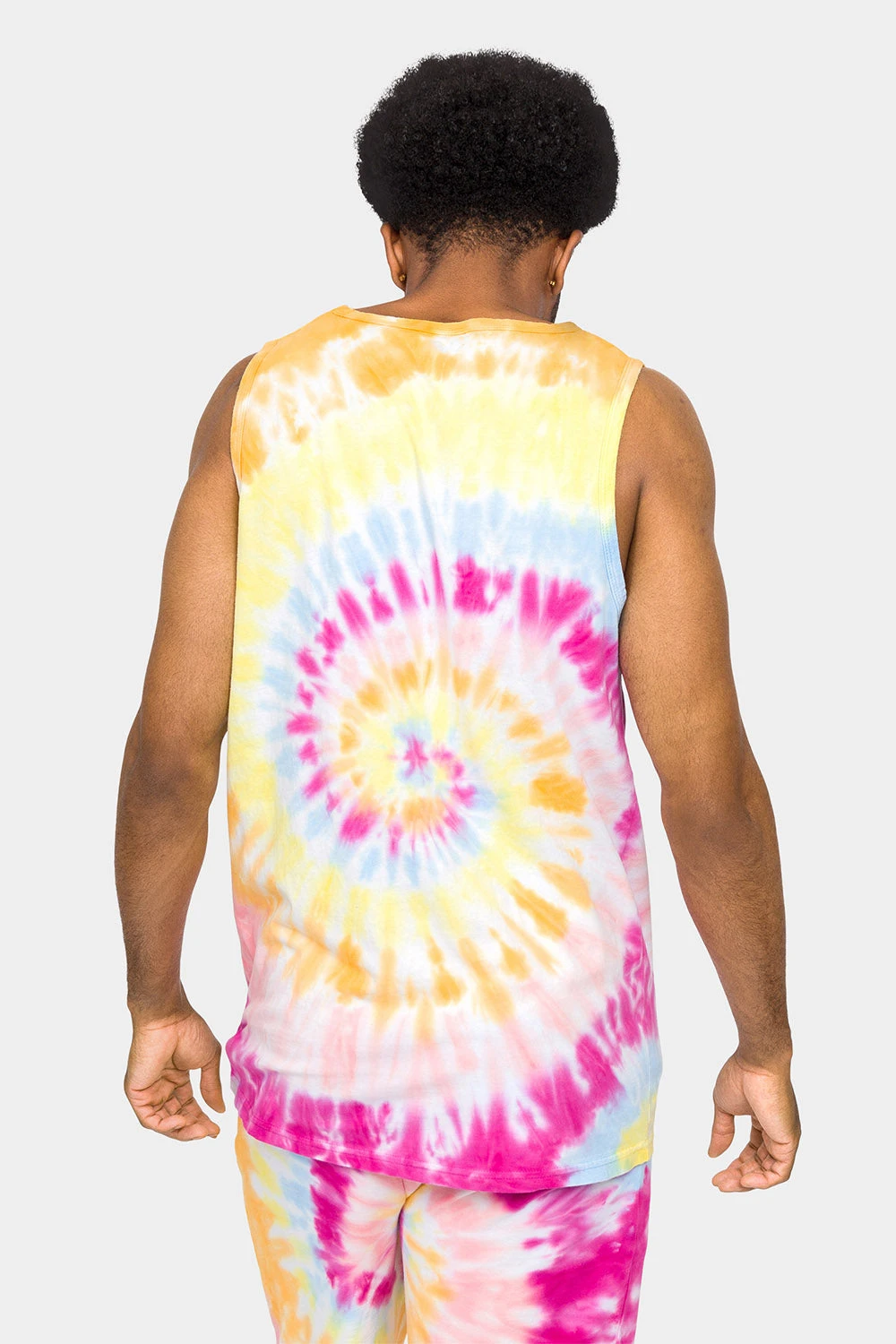 Pastel Contrast Swirl Tie Dye Cotton Tank Top 10 Pastel Contrast Swirl Tie Dye Cotton Tank Top - Image 8