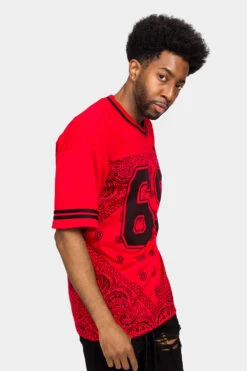 Bandana Paisley 69 Football Jersey -Victorious 0008 FJ69 RED 4