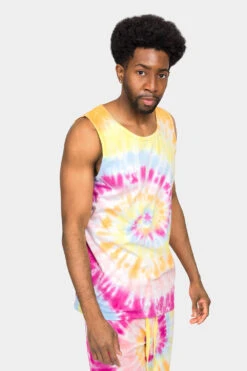 Pastel Contrast Swirl Tie Dye Cotton Tank Top 20 Pastel Contrast Swirl Tie Dye Cotton Tank Top -Victorious 0008 TT88 PST 4