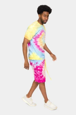 Pastel Contrast Swirl Tie Dye Cotton Shirt Shorts Set 23 Pastel Contrast Swirl Tie Dye Cotton Shirt Shorts Set -Victorious 0009 JS58 TS7418 PST 4