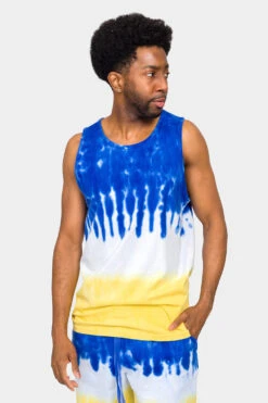 Colorblock Tie Dye Cotton Tank Top Shorts Set -Victorious 0010 JS56 TT86 ROG 5