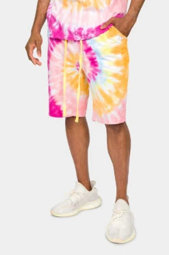 Pastel Contrast Swirl Tie Dye Cotton Shirt Shorts Set 25 Pastel Contrast Swirl Tie Dye Cotton Shirt Shorts Set -Victorious 0011 JS58 TS7418 PST 6