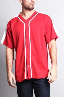 Men's Two Tone Baseball Jersey -Victorious BJ38 RWT 1