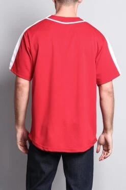 Men's Two Tone Baseball Jersey -Victorious BJ38 RWT 3