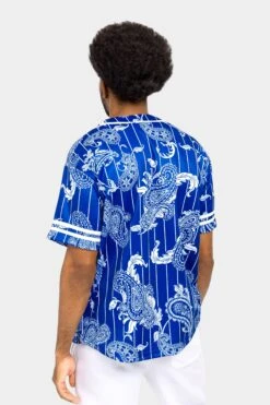 Essential Pinstripe Bandana Paisley Baseball Jersey -Victorious BJ51 RBL 3