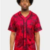 Essential Pinstripe Bandana Paisley Baseball Jersey -Victorious BJ51 RED 1