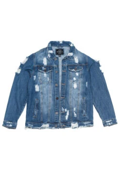 Distressed Faded Denim Jacket -Victorious DK100 IND 6