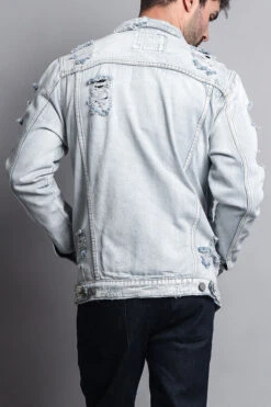 Distressed Faded Denim Jacket -Victorious DK100 LTI 3