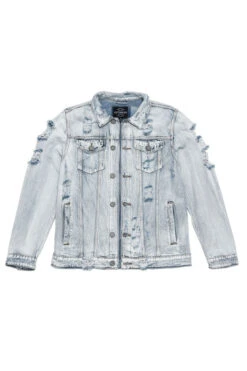 Distressed Faded Denim Jacket -Victorious DK100 LTI 6