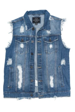 Essential Distressed Denim Vest -Victorious DK101 IND 6