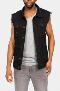 Essential Distressed Denim Vest