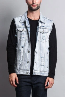 Essential Distressed Denim Vest -Victorious DK101 LTI 1