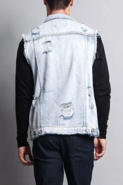 Essential Distressed Denim Vest -Victorious DK101 LTI 3