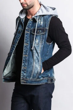 Detachable Hood Denim Vest -Victorious DK108 DKI 2