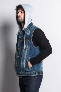 Detachable Hood Denim Vest -Victorious DK108 DKI 6