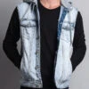 Detachable Hood Denim Vest -Victorious DK108 ICE 1