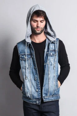 Detachable Hood Denim Vest -Victorious DK108 IND 5
