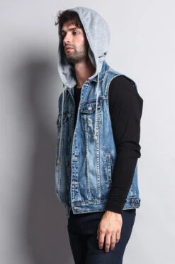 Detachable Hood Denim Vest -Victorious DK108 IND 6