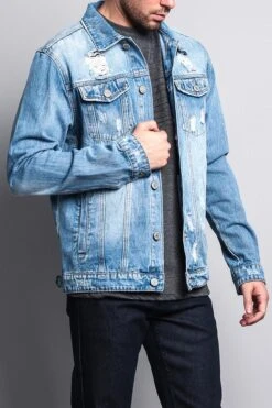 Premium Distressed Denim Jacket -Victorious DK125 IND 4