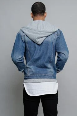 Layered Look Distressed Denim Jacket -Victorious DK140 IGY 3