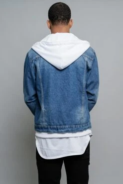 Layered Look Distressed Denim Jacket -Victorious DK140 INW 3