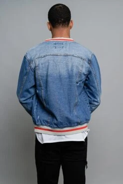 Striped Rib Denim Jacket -Victorious DK145 IND 3
