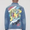 Colorful Painted Tiger Denim Jacket 1 Colorful Painted Tiger Denim Jacket -Victorious DK165 IND 3