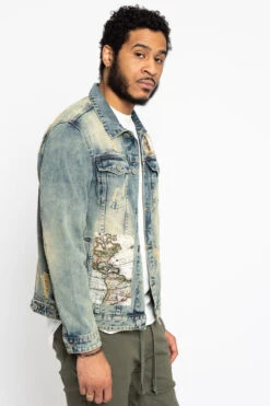 Global Map Denim Jacket -Victorious DK168 DSR 4