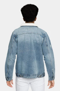 Distressed Sherpa Denim Jacket -Victorious DK193 IND 3