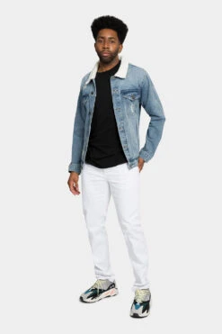 Distressed Sherpa Denim Jacket -Victorious DK193 IND 5