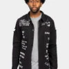 Who I Am Button Down Denim Shirt Jacket -Victorious DK195 BLK 1