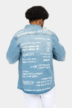 Who I Am Button Down Denim Shirt Jacket -Victorious DK195 LTI 3