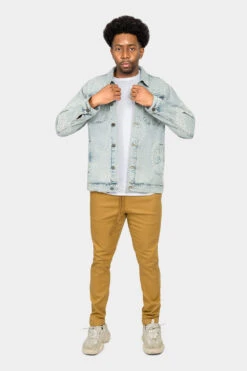 Faded Paisely Print Denim Jacket 11 Faded Paisely Print Denim Jacket -Victorious DK202 LTI 5