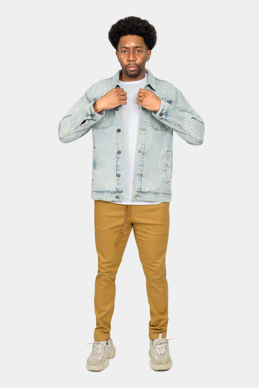 Faded Paisely Print Denim Jacket 7 Faded Paisely Print Denim Jacket - Image 5