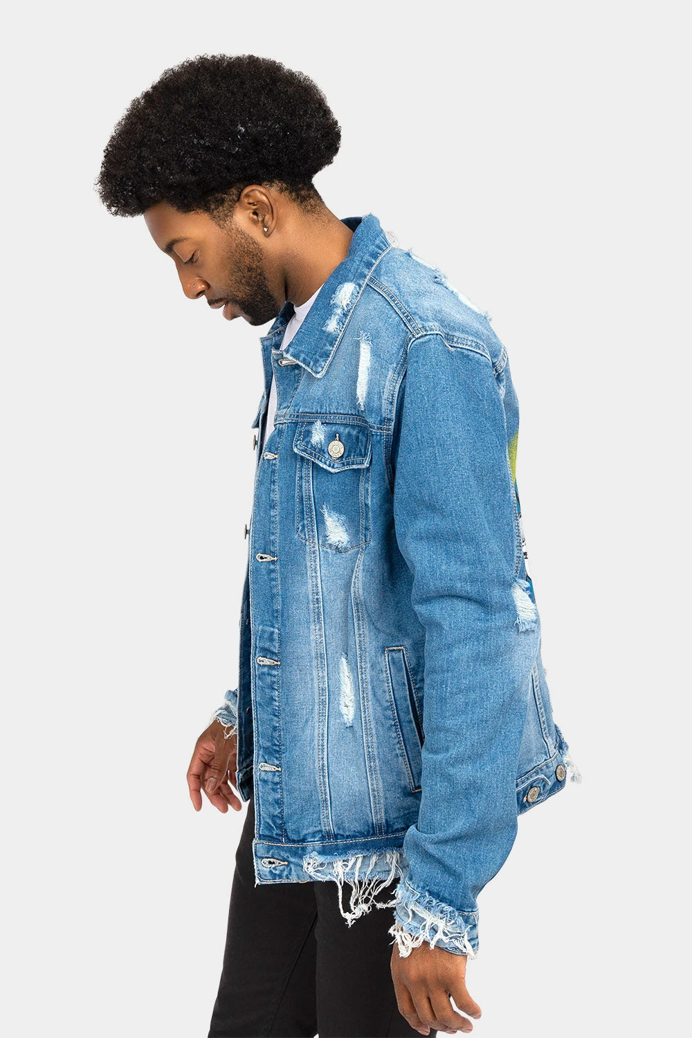 Distressed Just Ride Denim Jacket 4 Distressed Just Ride Denim Jacket - Image 2