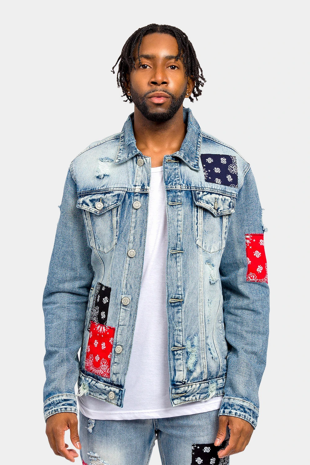 Bandana Paisley Patch Denim Jacket 3 Bandana Paisley Patch Denim Jacket