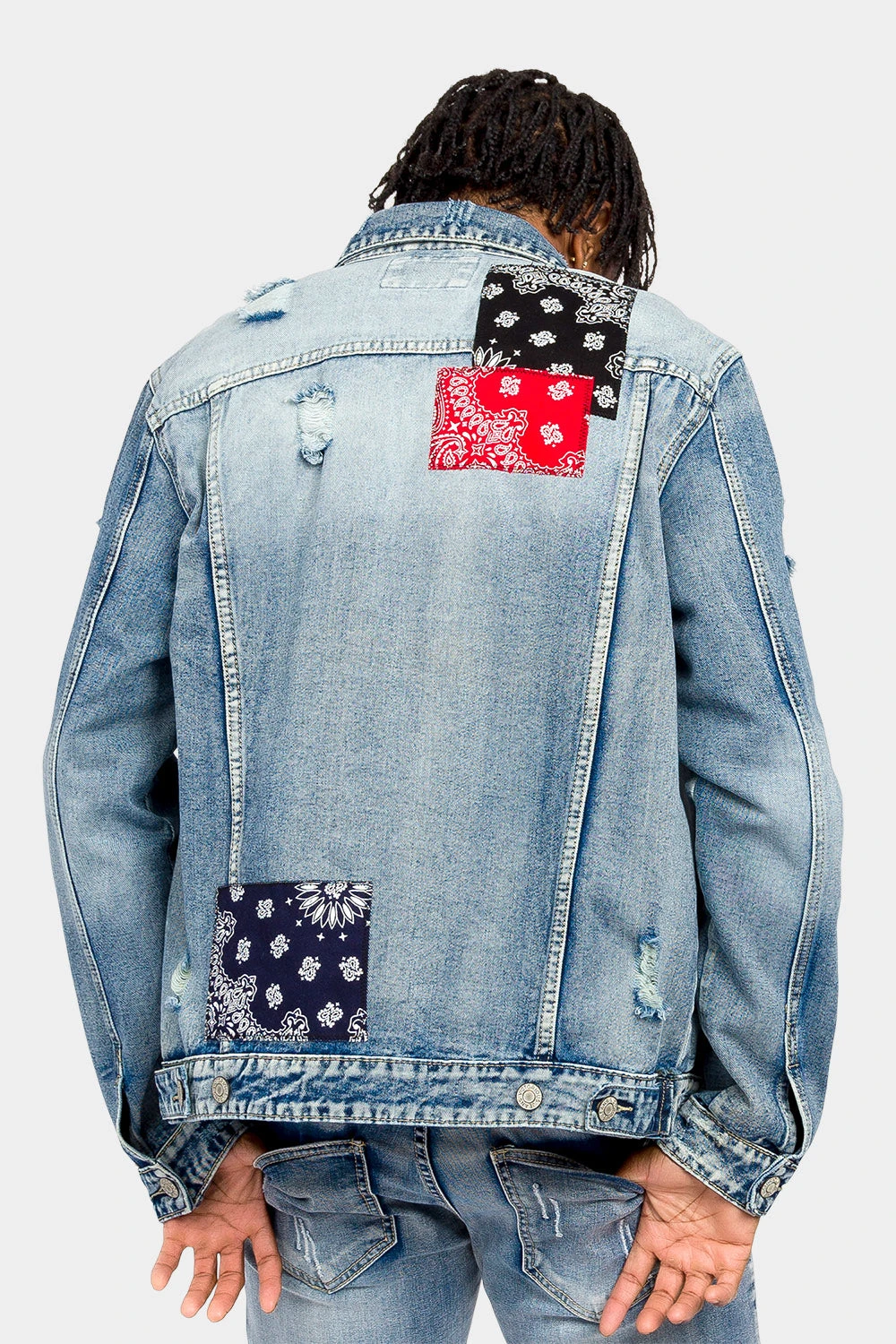 Bandana Paisley Patch Denim Jacket 5 Bandana Paisley Patch Denim Jacket - Image 3