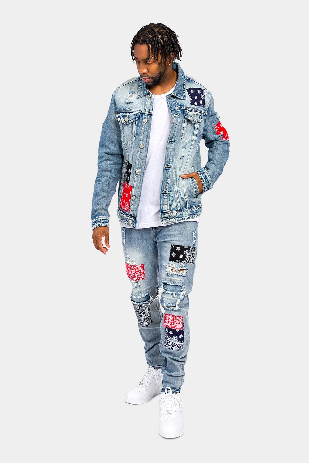 Bandana Paisley Patch Denim Jacket 7 Bandana Paisley Patch Denim Jacket - Image 5