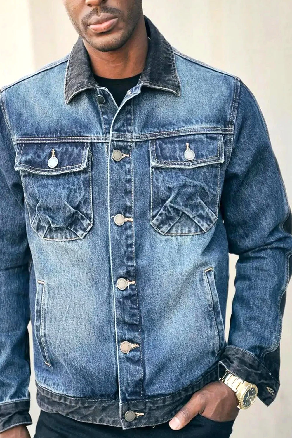 Two Tone Trucker Denim Jacket 6 Two Tone Trucker Denim Jacket - Image 4